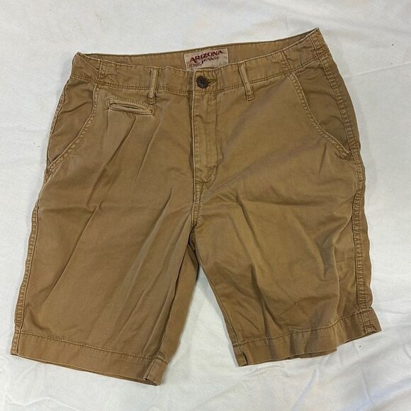 Arizona Jean Company Tan Flat Front Chino Shorts - Picture 1 of 3